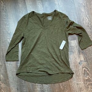 Olive Green Women's 3/4 sleeve Top